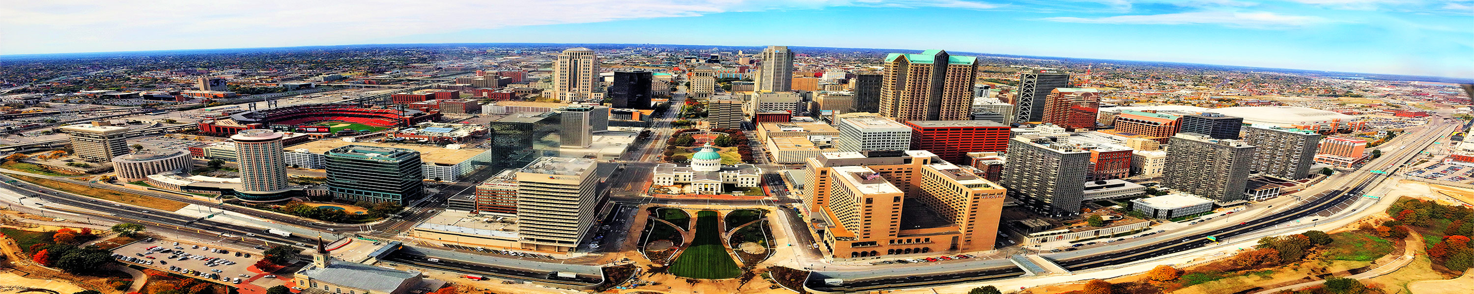 View from Gateway to the West Arch Over St. Louis MO - Panorama Photography By Sean Rose